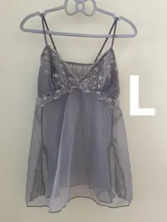 【美品】tutuanna◯ラベンダー花柄刺繍シフォンキャミソール◯1回着用のみ