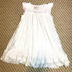 値下！MAJULICA ピンクとホワイトレースのかわいいワンピース 120