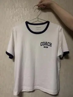 美品 COACH リンガーシャツ青