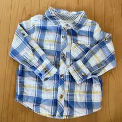 OLD NAVY オールドネイビー チェックシャツ ネルシャツ ブルー 90