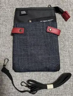 MAFA PACIFIC LIMITED サコッシュ　デニム×ブラック×レッド