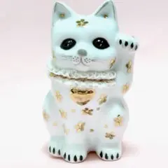 アイリッシュドレスデン　ハッピーキャット　招き猫　ブルー　箱付き　美品 アイリッシュドレスデン ハッピーキャット 招き猫 ブルー 箱付き