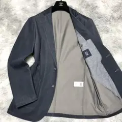 未使用級 デニム テーラードジャケット EDWIN デニスラ ストレッチ 麻混