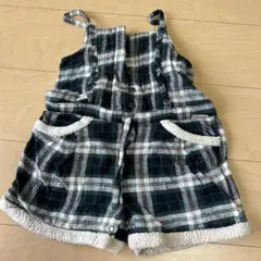 チェック柄ショートオーバーオール 110