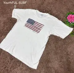 3686 YouthFUL SURF【S】アメリカ国旗 Tシャツ　使用感あり