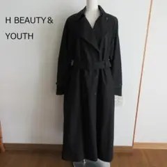 H BEAUTY & YOUTH★ユナイテッドアローズ ロングトレンチコート 黒