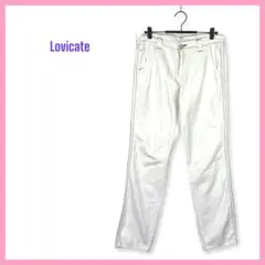 Lavicate ストレート ワーク パンツ 白 無地 コットン カジュアル