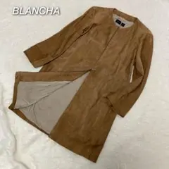 【極美品】BLANCHA ノーカラーレザージャケット 山羊革 スエード イタリア