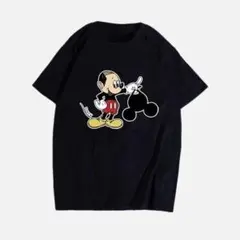 ミッキー イラスト ブラック TシャツXXLサイズ
