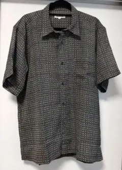 ダークグレー チェック柄 半袖シャツ