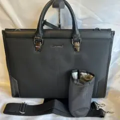 【美品】ミスタージュンコ ビジネスバッグ ブリーフケース ナイロン レザー　黒