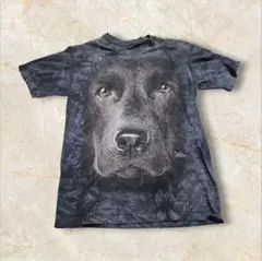 THE MOUNTAIN 犬の顔 Tシャツ グレー/ブラック Sサイズ