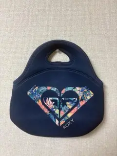 ROXY プリントバッグ ネイビー ビーチバッグ