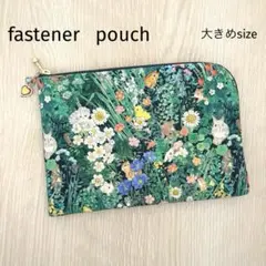 Ｌ字型ファスナーポーチ【大きめsize】 　　　ユキエモン　ハンドメイド