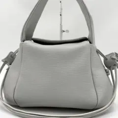 【極美品】エポイ ワンショルダー Tuck 2way レザー 現行 ライトグレー