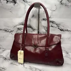 (新品未使用タグ付)大人気、ダコタ、ハンドバッグ、人気色、ボルドー、シボ革、高級