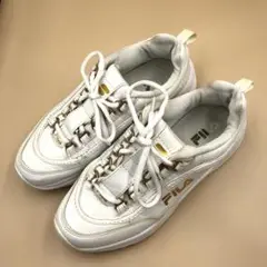 SG3997 フィラ　FILA ゴールドアクセント　ホワイトスニーカー
