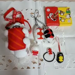 だっこずしの景品 ぬいぐるみパス入れポーチ マスコット カルタ 色々８点セットで