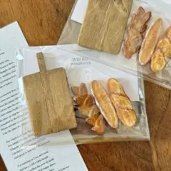 ミニチュア　フランスパン＆ウッドボードセット　1セット