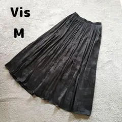 【ビス】ロング フレアスカート (M) 光沢感 薄手素材 ウエストゴム きれいめ