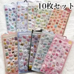 未開封/ボンボンドロップシール ぷくぷくシール 立体 平成レトロ 動物 女の子