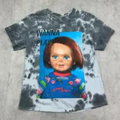 チャイルド・プレイ　チャッキー　ホラー　半袖　Tシャツ　古着　グレー　灰色　L