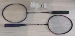 バドミントンラケット 2本セット シャトル付き