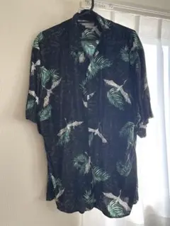 ZARA MAN アロハシャツ Mサイズ 鶴 和柄