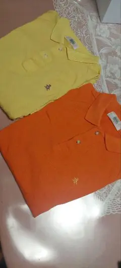 ポロシャツ Munsingwearオレンジイエロー カラフルペンギンのポロシャツ
