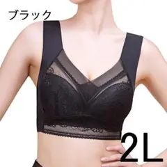 2L「ブラック」シームレスブラ ノンワイヤー ナイトブラ 着やせ らくちん