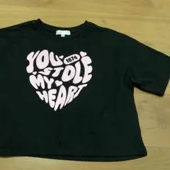 Helm ハートプリント 短丈Tシャツ 150