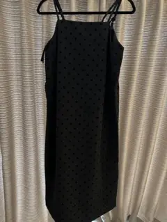 《新品》piccin フロッキードットロングキャミワンピース