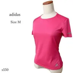 アディダス トレーニングウェア Tシャツ 半袖 M ピンク ランニング メッシュ