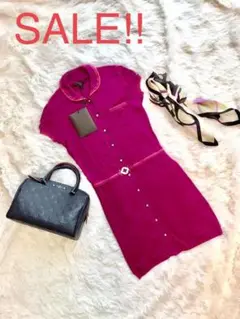 LOUIS VUITTON ルイヴィトン バックル付きワンピース S ピンク