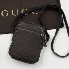 ■希少 鑑定済み■ グッチ ショルダーバッグ GGキャンバス レザー 保存袋付き