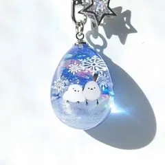 No.206 シマエナガのキーホルダ(雪原)