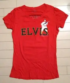 【SALE】ELVIS PRESLEY VネックTシャツ 赤
