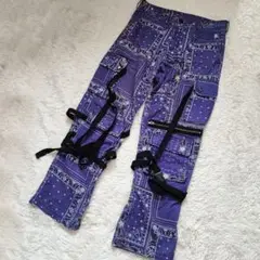 【即購入可能】ROGIC ペイズリーカーゴパンツ ボンテージパンツ パープル