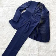 MACKINTOSH LONDON セットアップ　モヘヤ混チェック　ブルー　XL