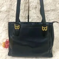 BALLY バリー レザー トートバッグ ブラック 金属ロゴ ショルダー Bロゴ