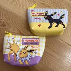 ポケットモンスター ブラックイー サンダース ポーチ　ミニポーチ　2個　ポケモン