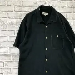 半袖シルクシャツ！アロハ　ブラックL 30