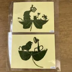 葉っぱの切り絵　2枚セット