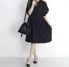 【新品】merlot plus ワンピース ブラック　FREEサイズ
