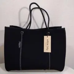【B品】【Willow Bay/ウィローベイ】トートバッグ　黒色　ポーチ有り
