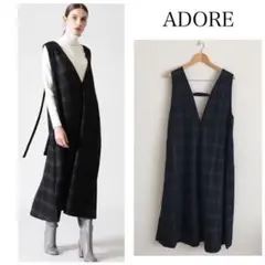 アドーア 美品 オンブレーチェックジャンスカ