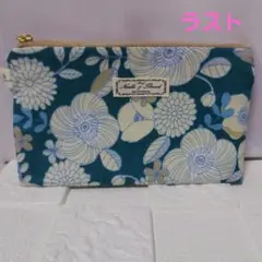 フラットポーチ 北欧花柄