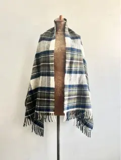 【美品】TWEEDMILL ウールブランケット グレー・グリーン・アイボリー