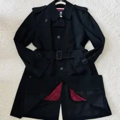 極美品✨アクアスキュータム　トレンチコート　ライナー付きロゴボタン　ブラック