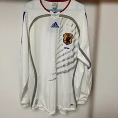 【未使用】シミ有　日本代表 長袖　ユニホーム 白　2006 ネーム無　タグ有　O